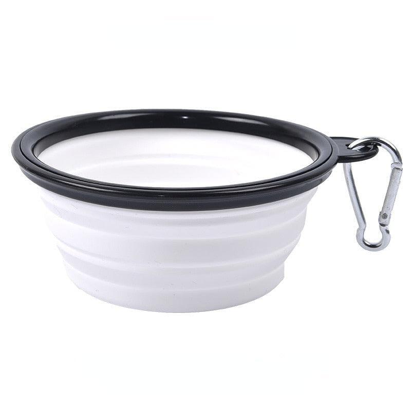 Tigela de Silicone Dobrável para Cachorro - Dog Bowl - Passeios, Viagens, Parques Tigela de Silicone - Pets 001 Falco Branco 350ML 